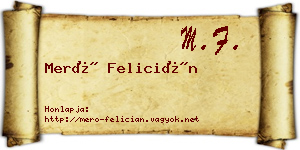 Merő Felicián névjegykártya